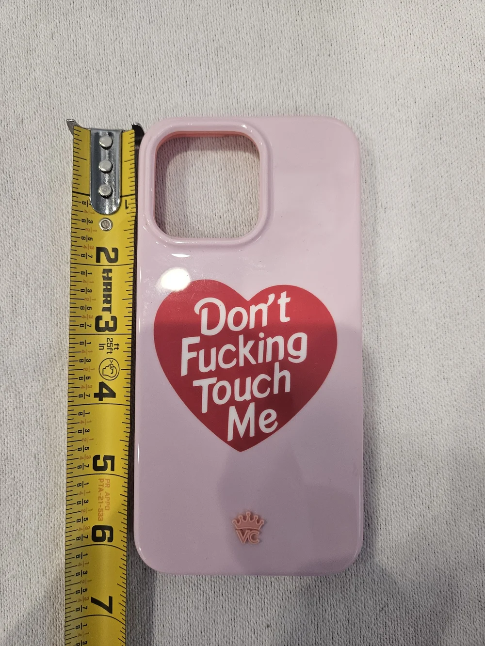 iPhone 14 Pro Max Pink 'Don't Touch Me' Graphic Phone Case Velvet Caviar